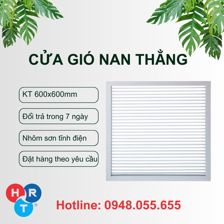 Cửa gió nan thẳng 600x600 - Thông Gió VINAMEED Việt Nam - Công Ty TNHH VINAMEED Việt Nam